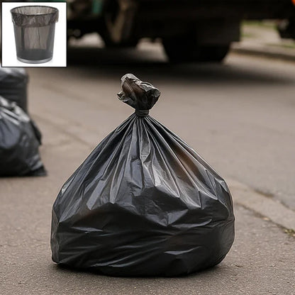 Roll of 50 heavy-duty Wukusy garbage bags, 50x60 cm, sturdy plastic trash bags for waste disposal.