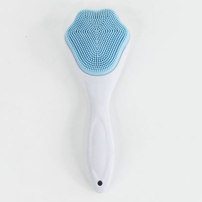 Wukusy silicone face scrubber exfoliating brush for facial cleansing, handheld health care device with soft bristles.