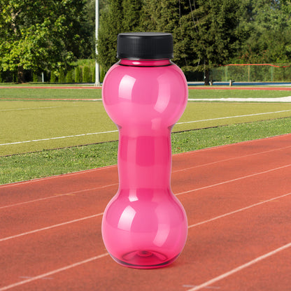 Wukusy plastic water dumbbells bottle for home and kitchen, featuring a clear water bottle with a built-in handle and ergonomic design.