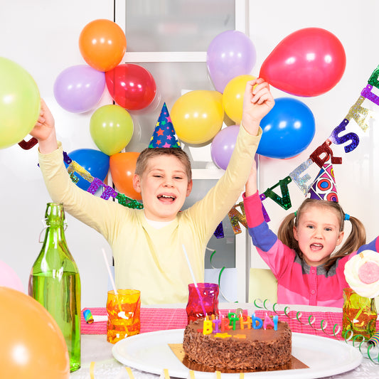 Set of 24 multicolor latex balloons for birthday, wedding, and party decorations, featuring vibrant, assorted colors by Wukusy.
