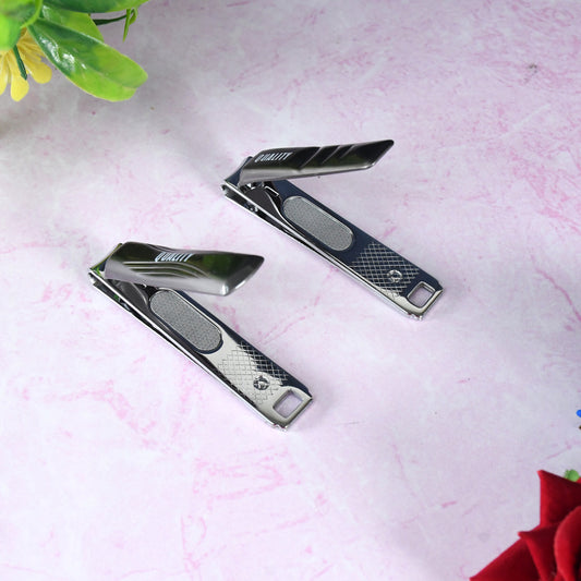 Wukusy stainless steel folding large nail clippers with integrated nail file, portable and durable for easy nail grooming