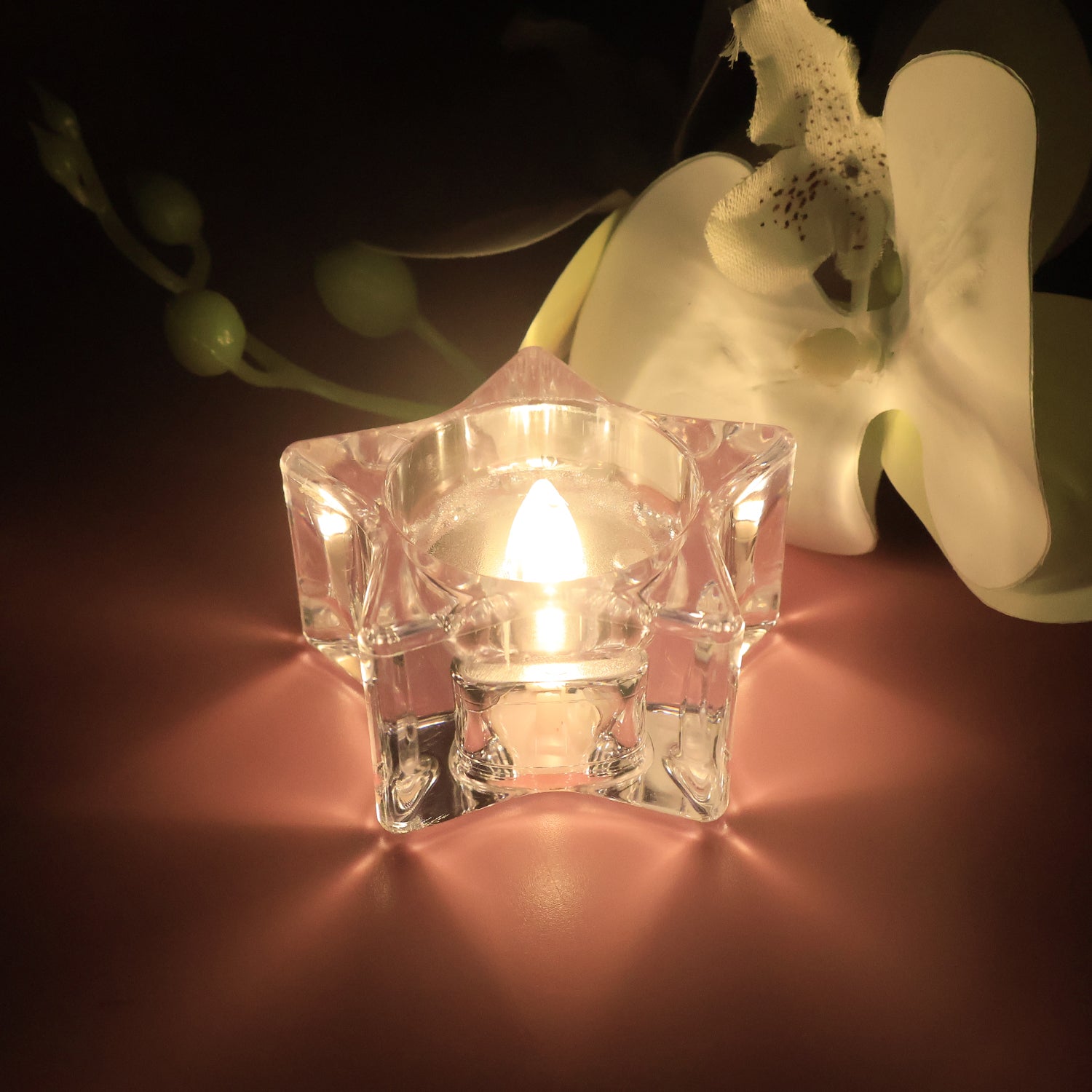 Set of 12 Wukusy LED crystal-effect flameless smokeless candles for home decor, featuring realistic flickering flames and elegant design.