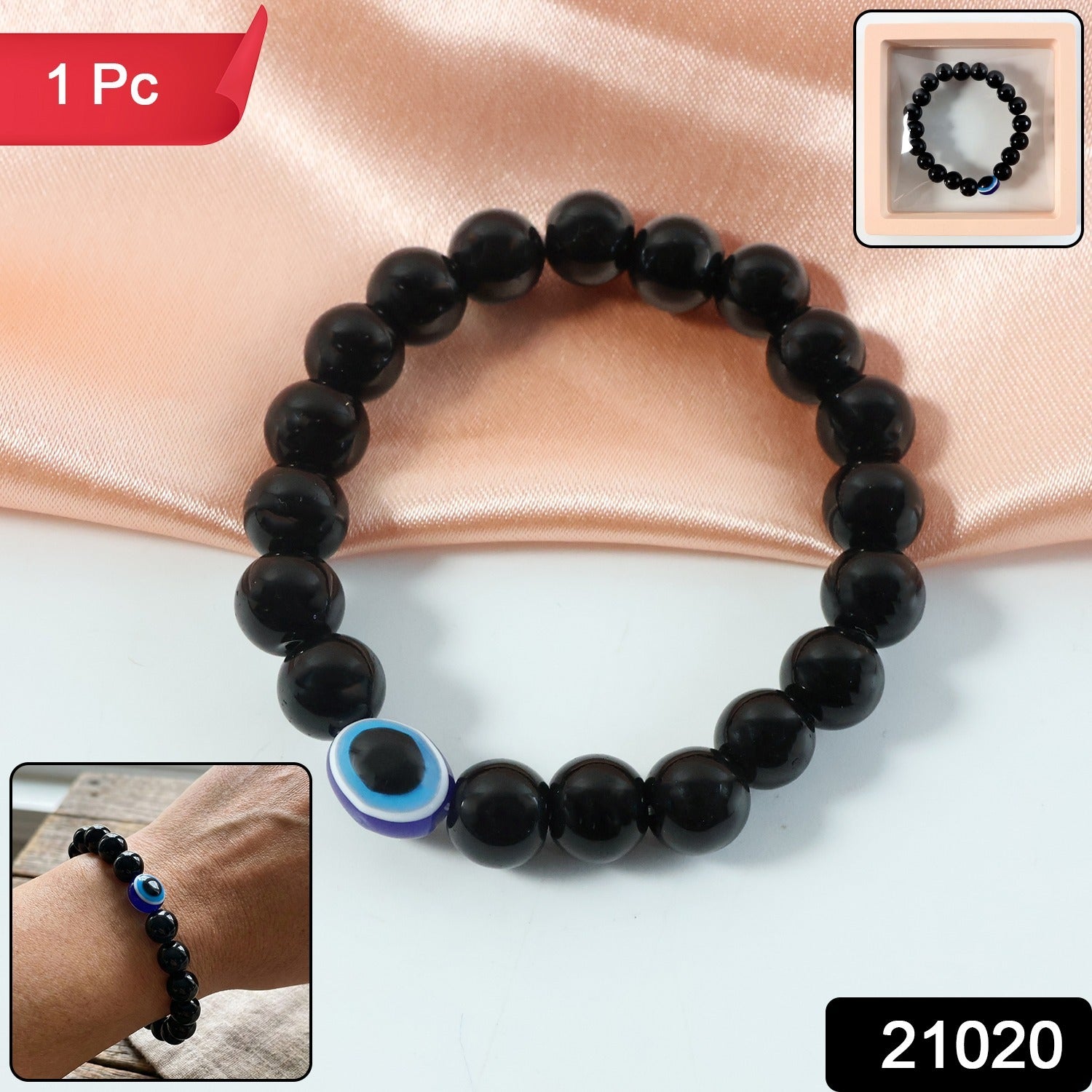 Elegant dual-tone crystal beaded stretch bracelet by Wukusy featuring sparkling beads and a versatile design.