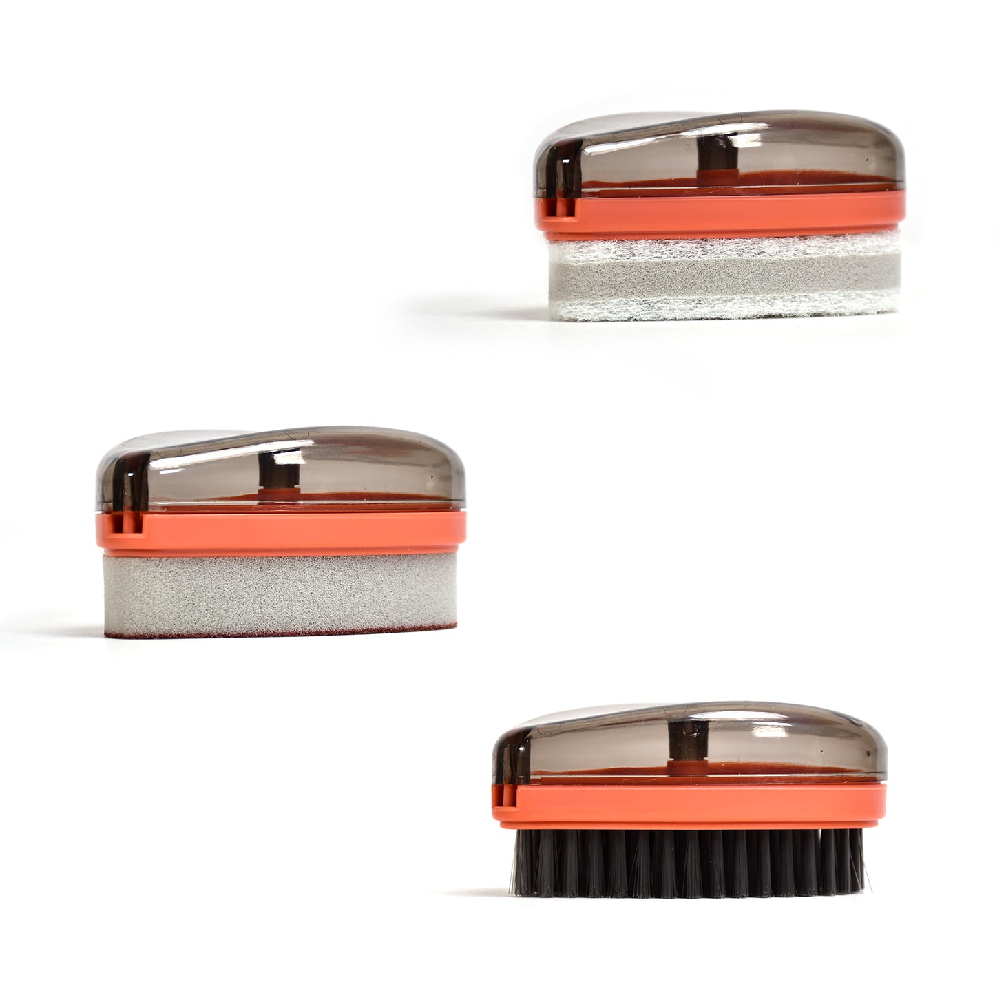 Set of three Wukusy plastic wet and dry brushes in multicolor for home cleaning and home improvement tasks.