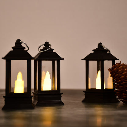 Set of 24 Wukusy classic rustic lanterns with flameless candles, ideal for indoor and outdoor home decoration displays.