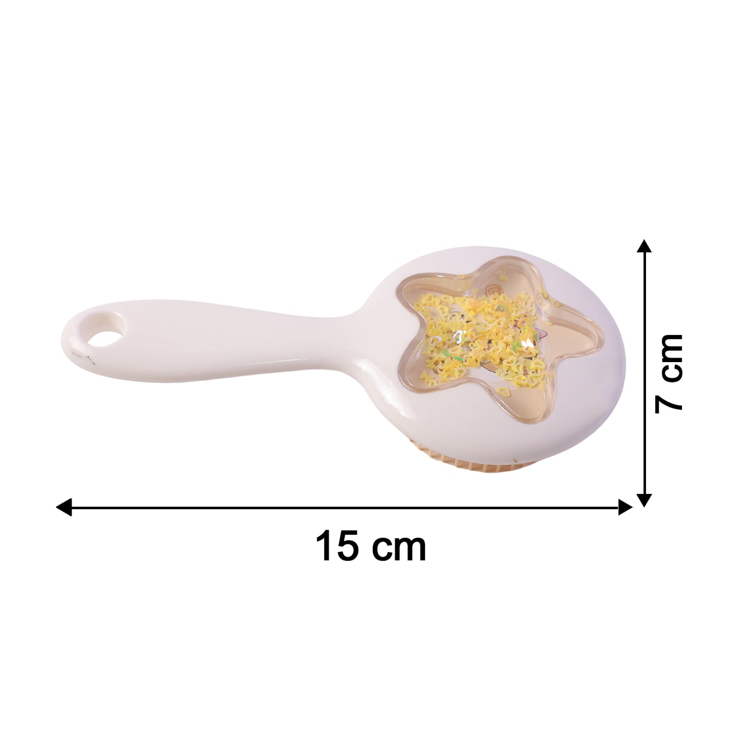 Wukusy cute star design kids hair brush with soft bristles for gentle detangling, shown with a playful star pattern on the handle.