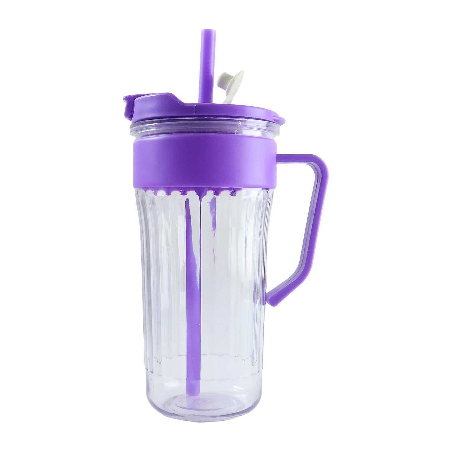 Wukusy Kiddie Style plastic tumbler with straw and handle, 500ml, featuring colorful design for children