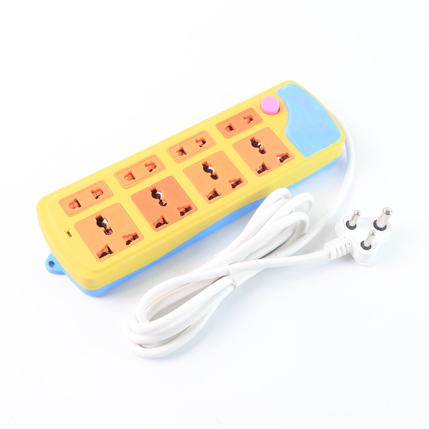 Wukusy 8-socket multi extension cord with power switch and safety cover, ideal for multiple electronic devices and home use