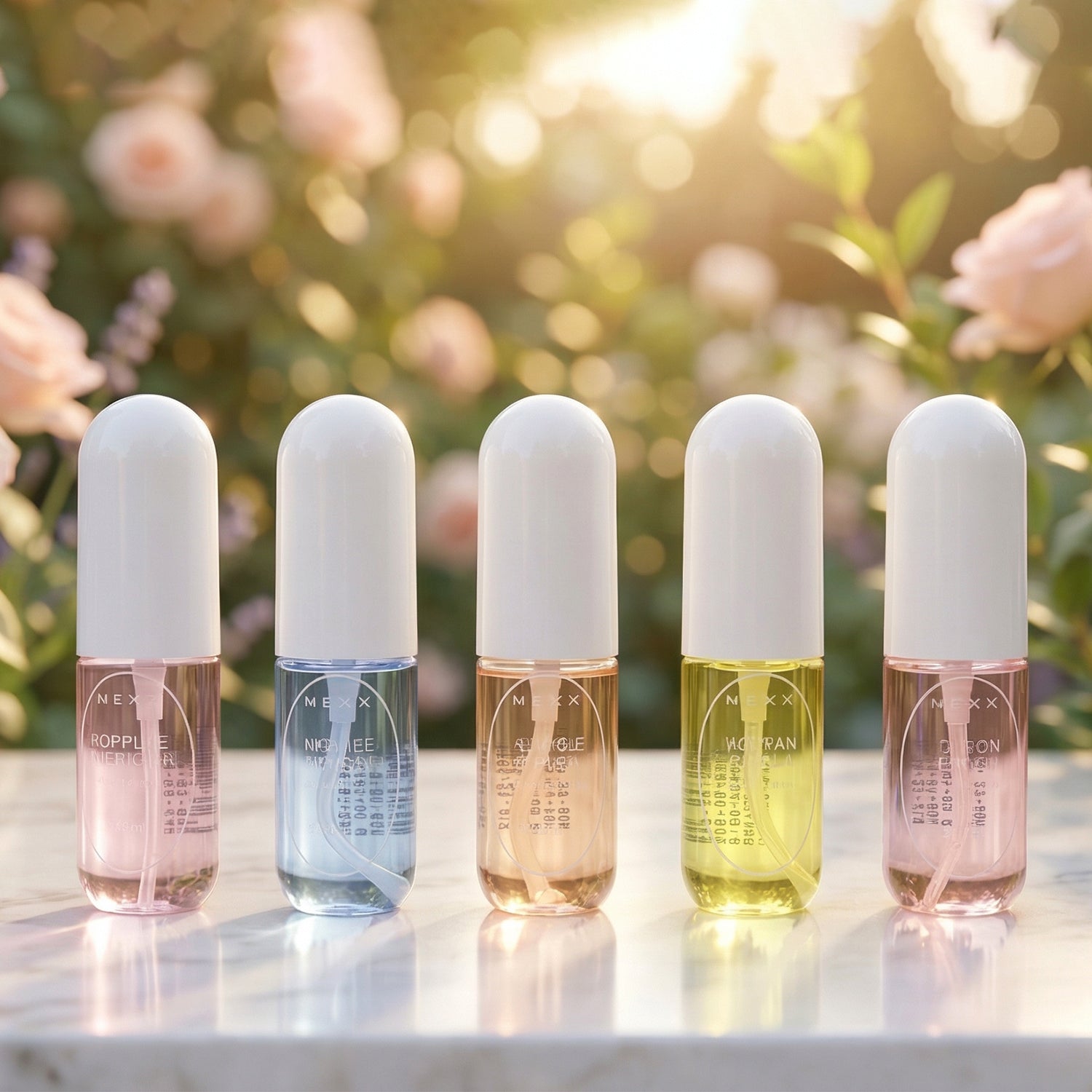 Wukusy Next Mist Luxury Fragrances mini perfume spray gift set with five 30ml bottles, elegant packaging and variety of scents.