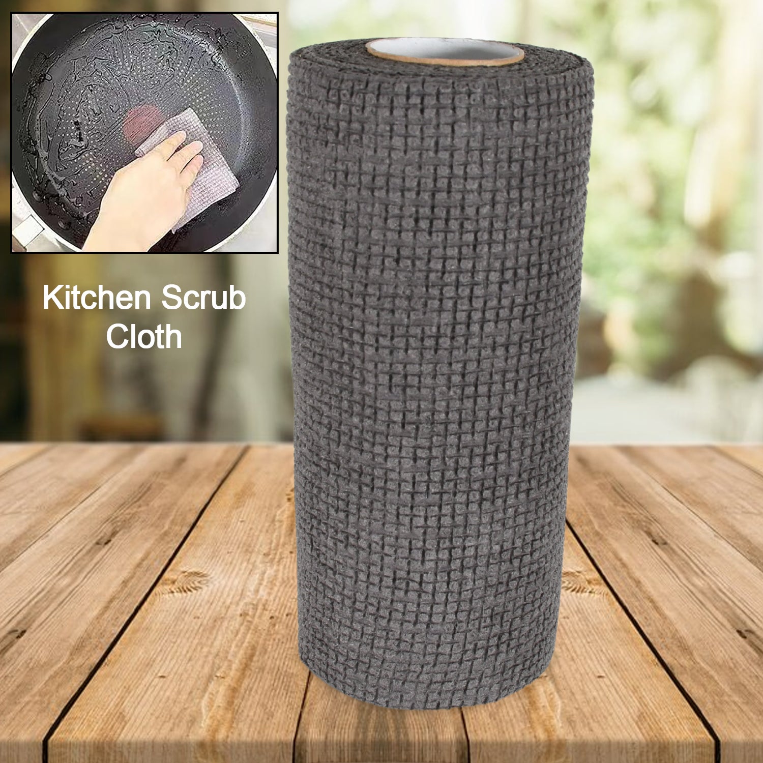 Wukusy durable microfiber kitchen scrub cloth rolled for cleaning, 202.2cm, wear-resistant, multipurpose kitchen cleaning cloth.
