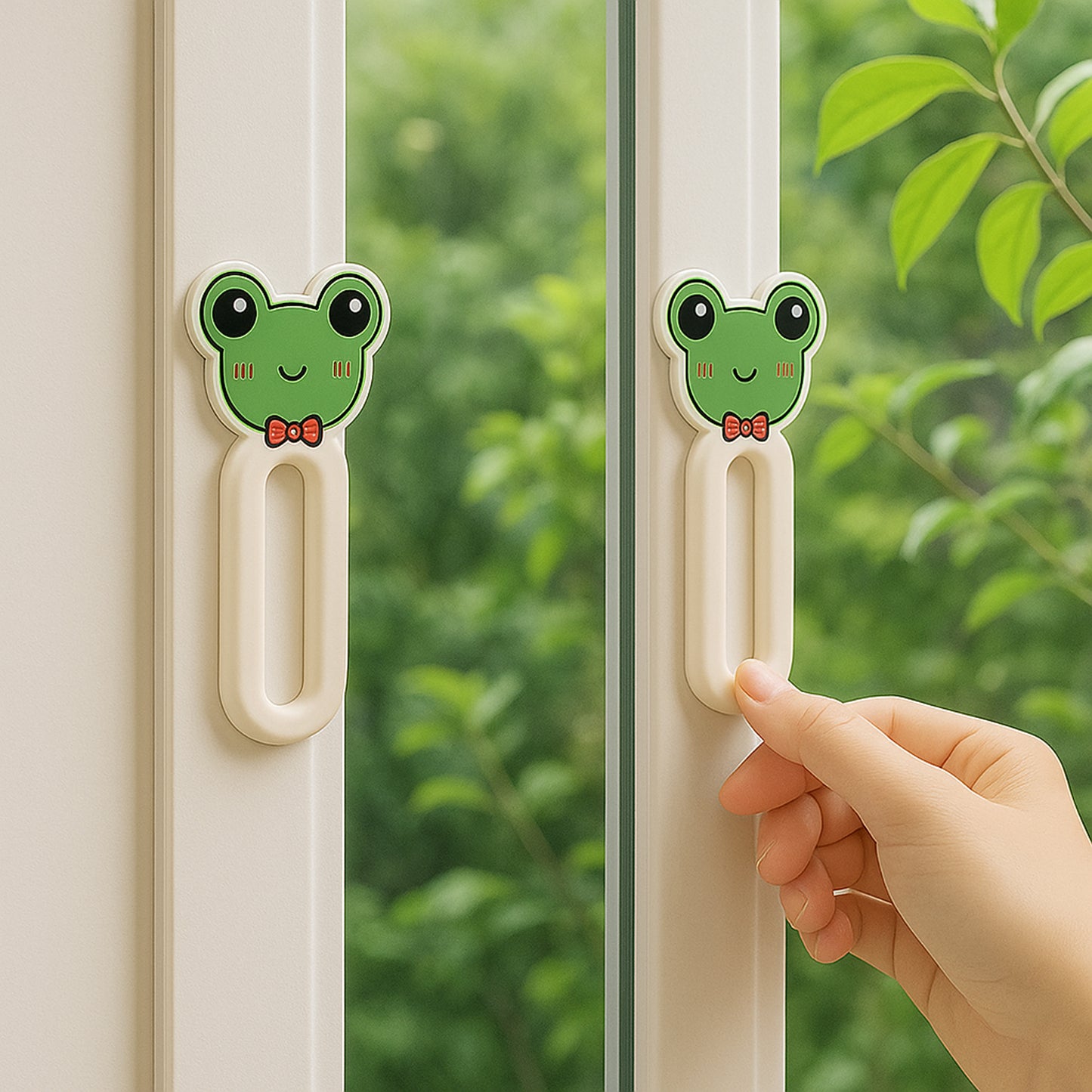 Set of four Wukusy Self Stick Push Pull Helpers for home and kitchen, featuring easy grip handles for assisting with doors and drawers.