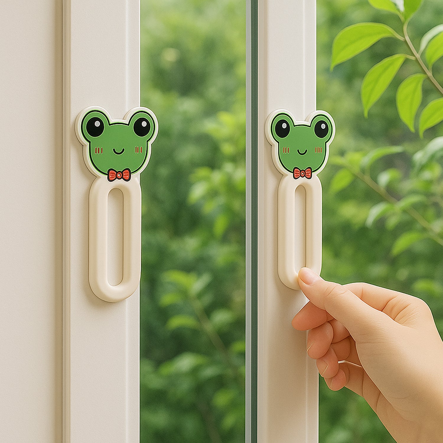 Set of four Wukusy Self Stick Push Pull Helpers for home and kitchen, featuring easy grip handles for assisting with doors and drawers.