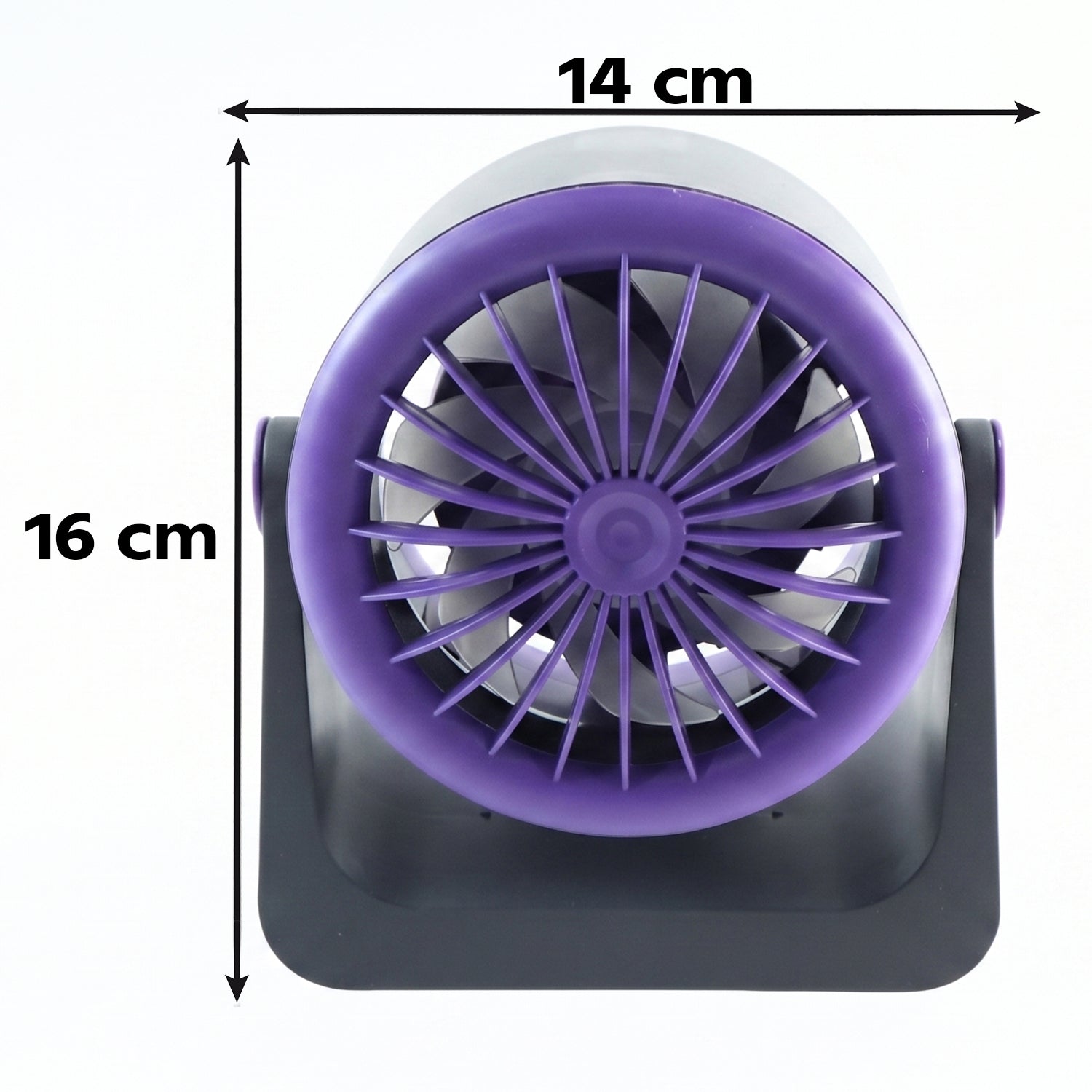 Wukusy personal desktop air circulation fan, portable USB desk fan with adjustable settings, shown on a workspace.
