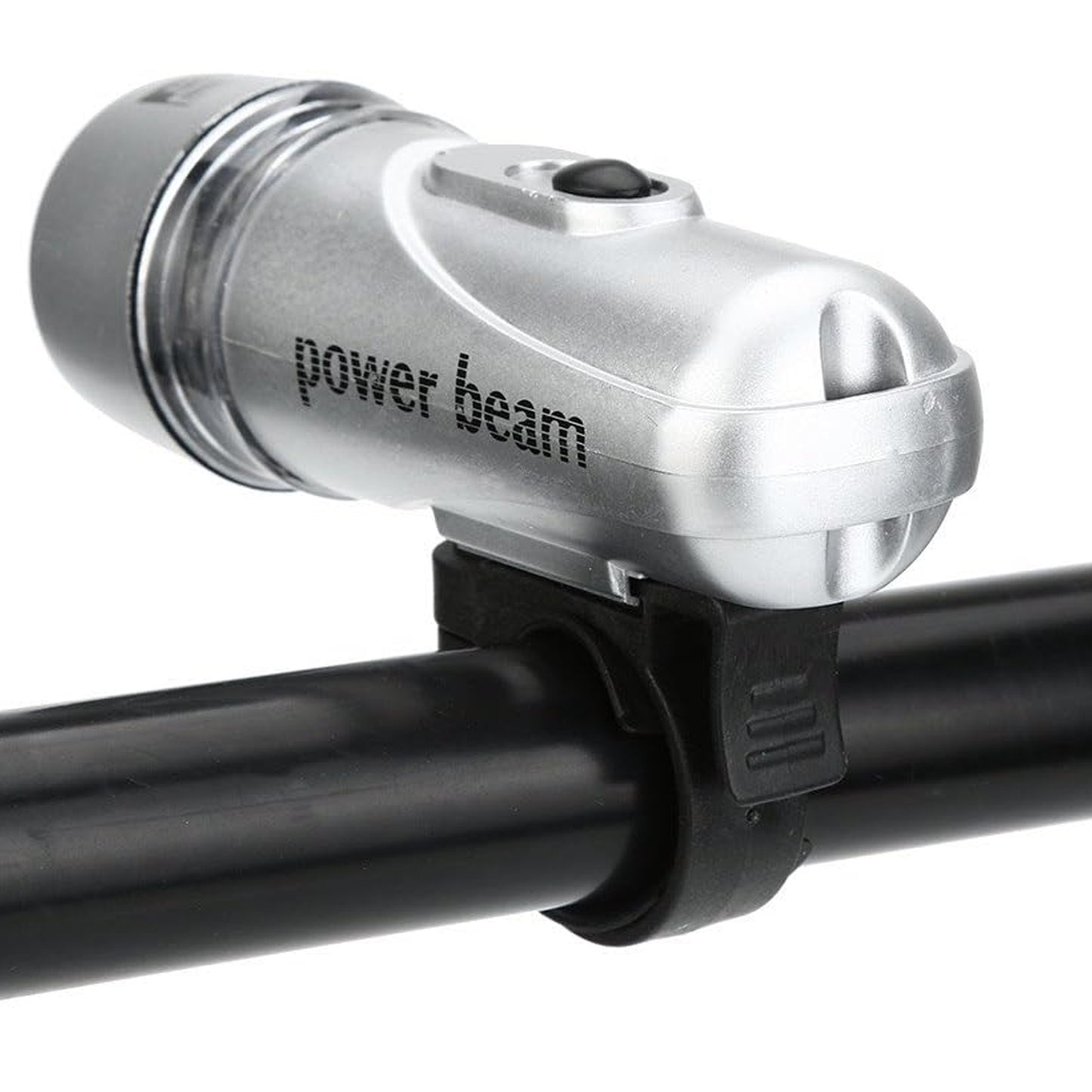 Wukusy Power Beam LED bicycle headlight mounted on a bike handlebar, bright front light for cycling safety and visibility.
