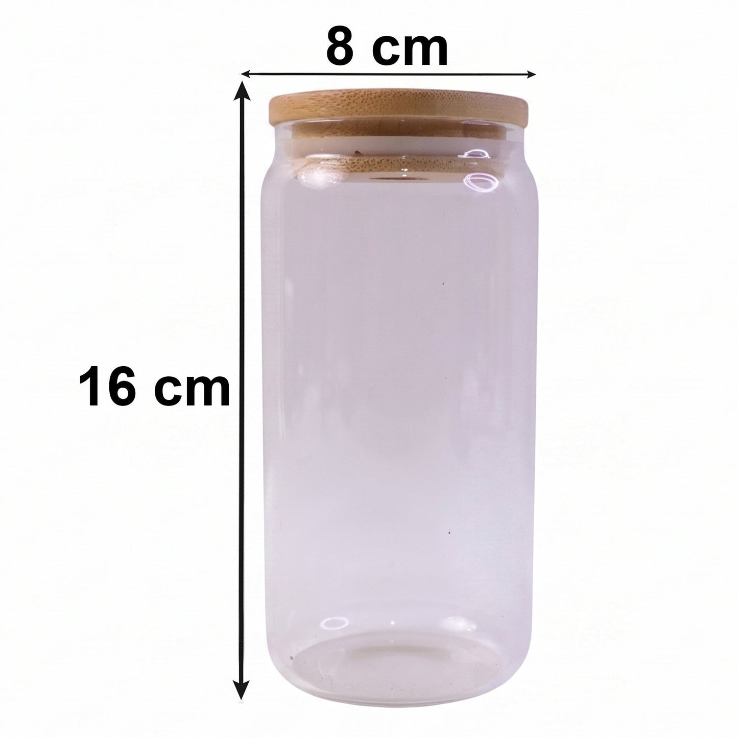 Wukusy airtight glass storage jar with bamboo lid for kitchen organization, showcasing the clear glass canister and wooden lid.