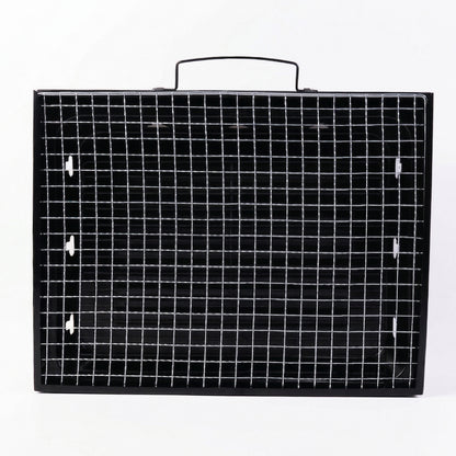 Wukusy portable foldable charcoal BBQ grill with 36x27 cm grilling mesh and compact design for outdoor cooking