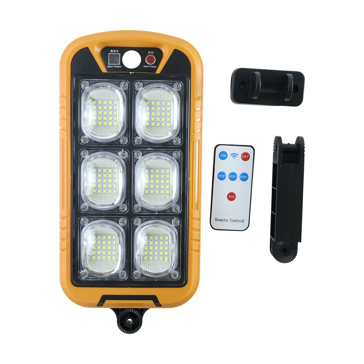 Wukusy solar LED motion sensor wall light with remote, waterproof outdoor lighting mounted on exterior wall in a garden setting