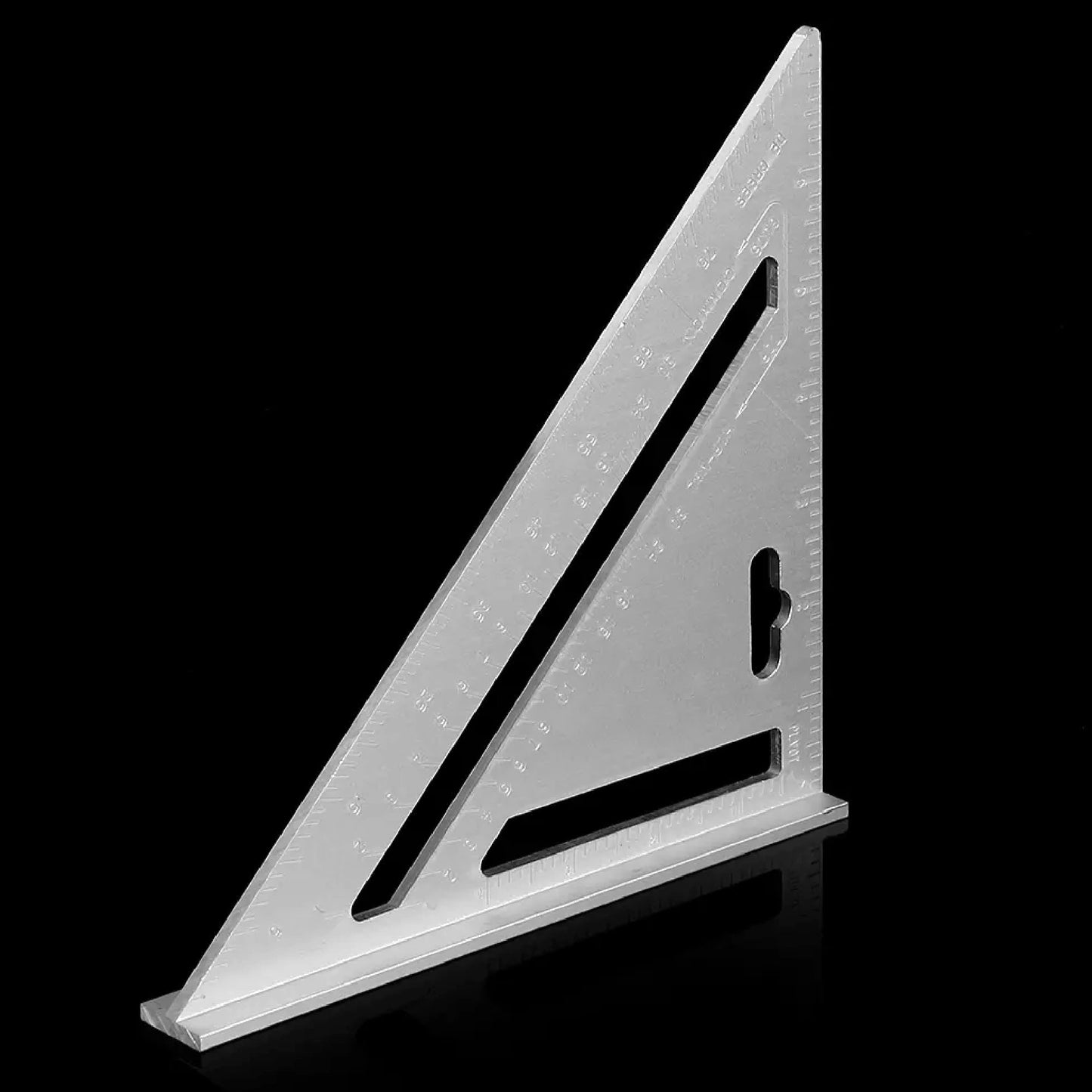 Lightweight Wukusy 7420 double-sided scale triangle hand tool for precise measurements and drawing.
