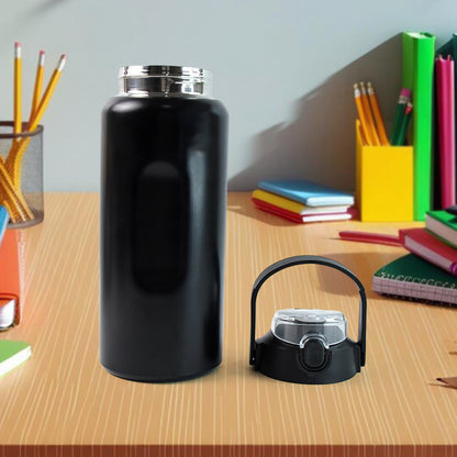 Large 1600ml stainless steel insulated water bottle by Wukusy, showing the sleek, durable design with a secure screw-on lid.