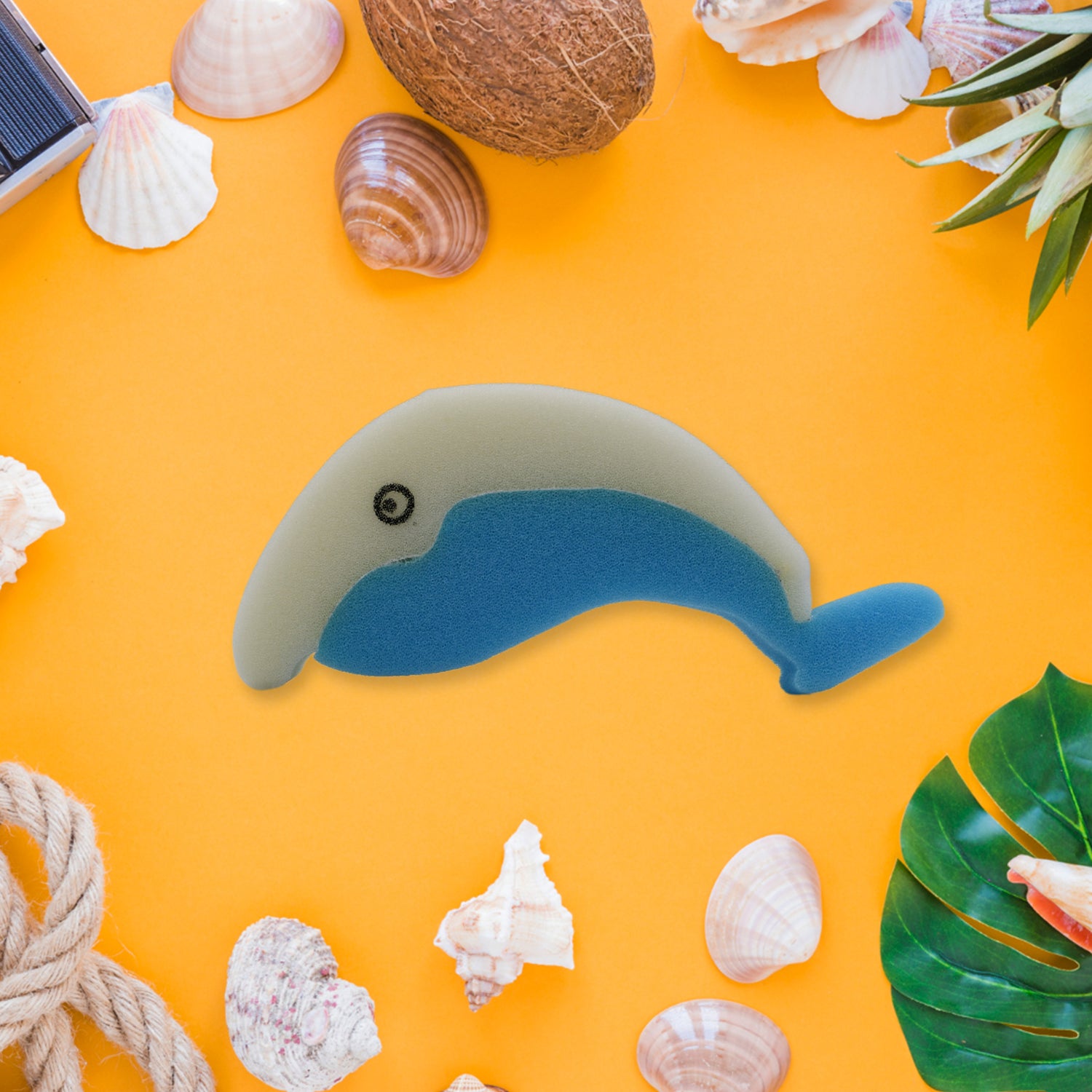 Wukusy Dolfin Sponge Wipe reusable kitchen cleaning sponge, durable, multi-surface safe, easy to use, low maintenance, one piece
