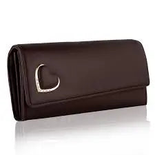 Ekom FancyLatest women’s PU leather wallet clutch with multi compartments in rose and golden, measuring 10x4 cm.