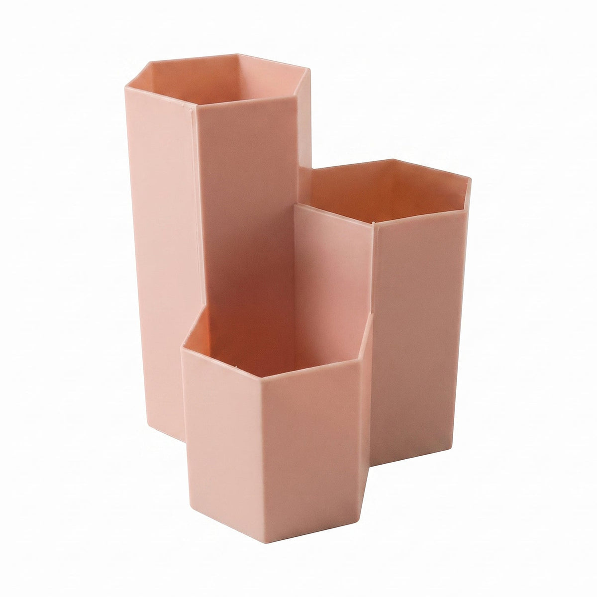 Wukusy plastic desktop organizer box with multiple compartments for pens, stationery, and office supplies on a desk