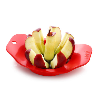 Wukusy 8124 Ganesh plastic and stainless steel apple cutter with colorful handles, designed for easy apple slicing.