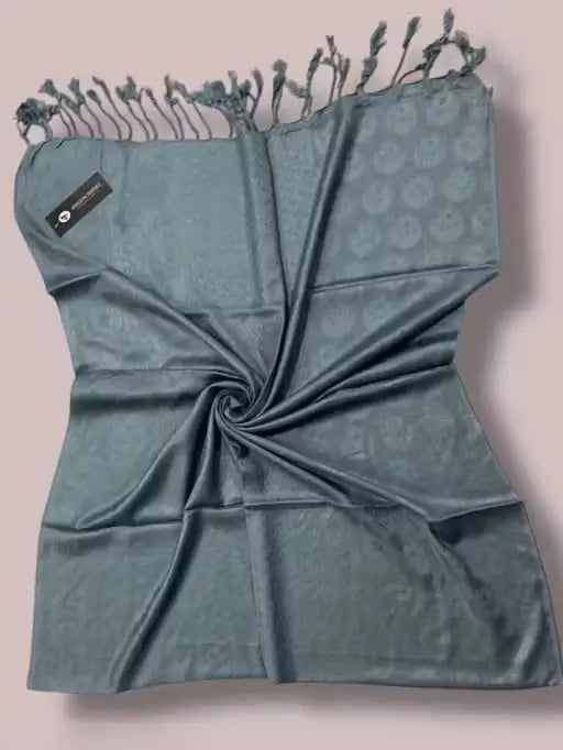 Pack of 2 Ekom self-design viscose rayon stoles, soft wraps with elegant patterns, suitable for jewelry and fashion accessories.
