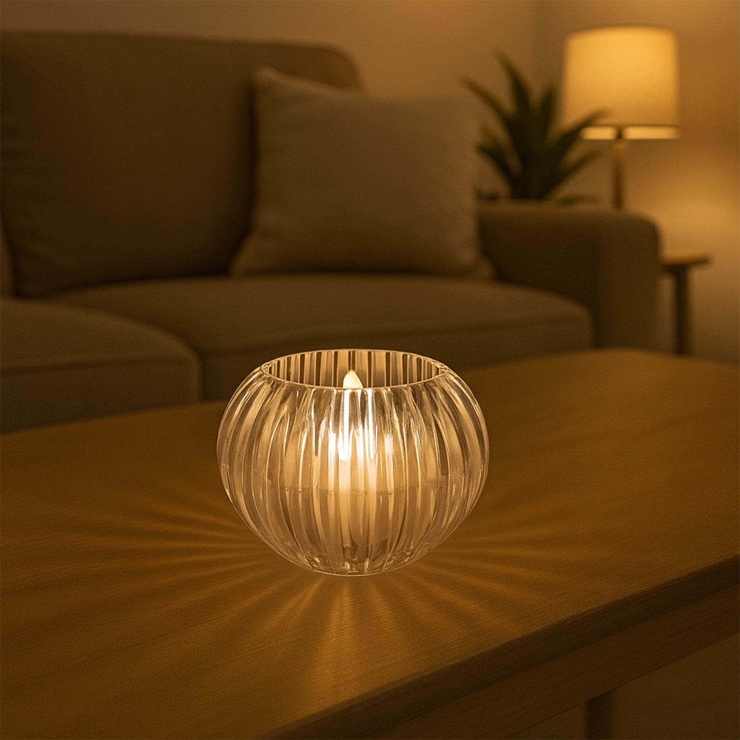 Set of six Wukusy crystal design LED flameless tealight candles for home decor, featuring realistic flickering lights and elegant crystal accents.