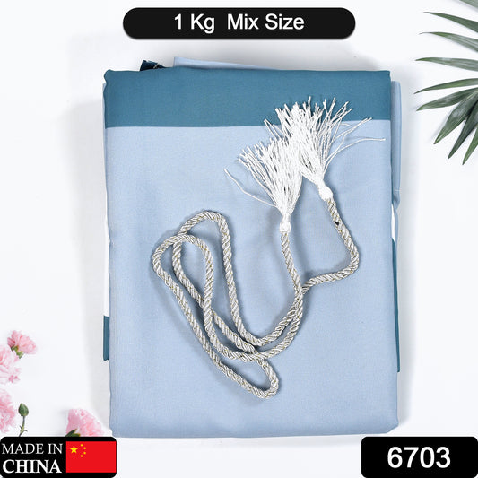 Wukusy 6703 solid single-piece door curtain in mix size, 1kg, for home decor, displayed hanging in a room setting.