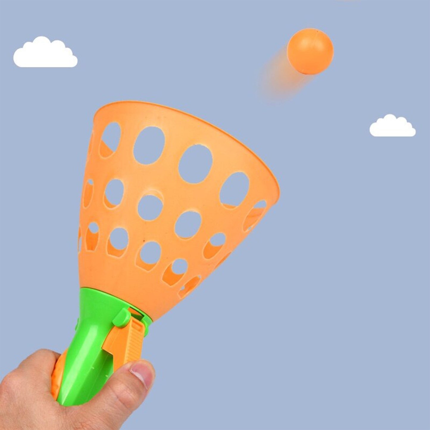 Wukusy Catapult Butt Ball toy for kids, colorful plastic toy used for playful entertainment and outdoor fun.