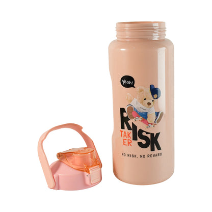 Set of three Wukusy cartoon printed water bottles, colorful and durable for everyday use in home and kitchen settings.