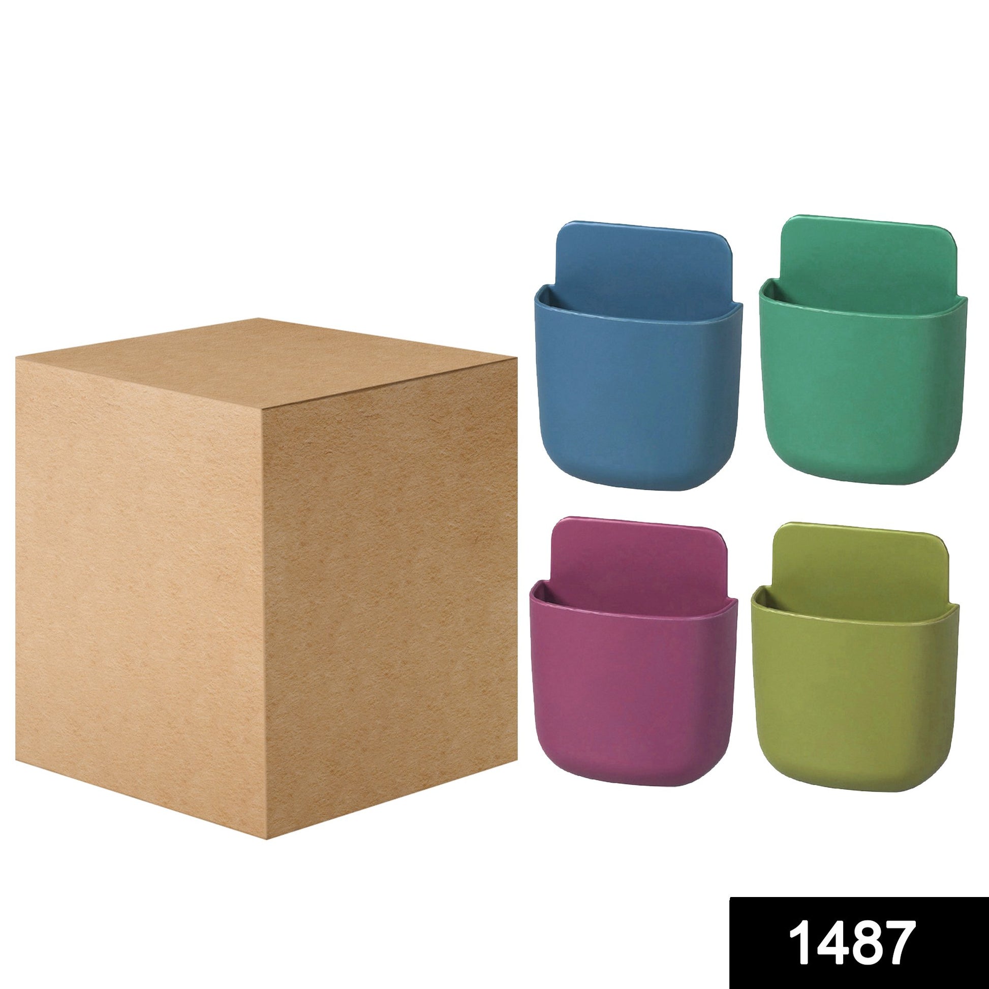 Wukusy 1487 wall-mounted storage case with mobile phone charging holder, organized for mobile accessories and device charging.
