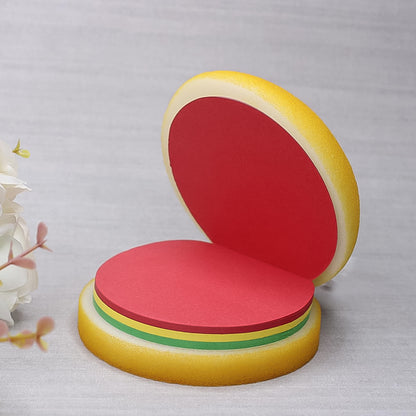 Multicolor burger-shaped notepad by Wukusy, a fun office sticky notes and memo pads with a unique mini burger design.