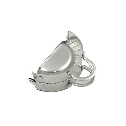 Stainless steel dumpling mold by Wukusy, durable and rust-resistant, used for shaping homemade dumplings easily.