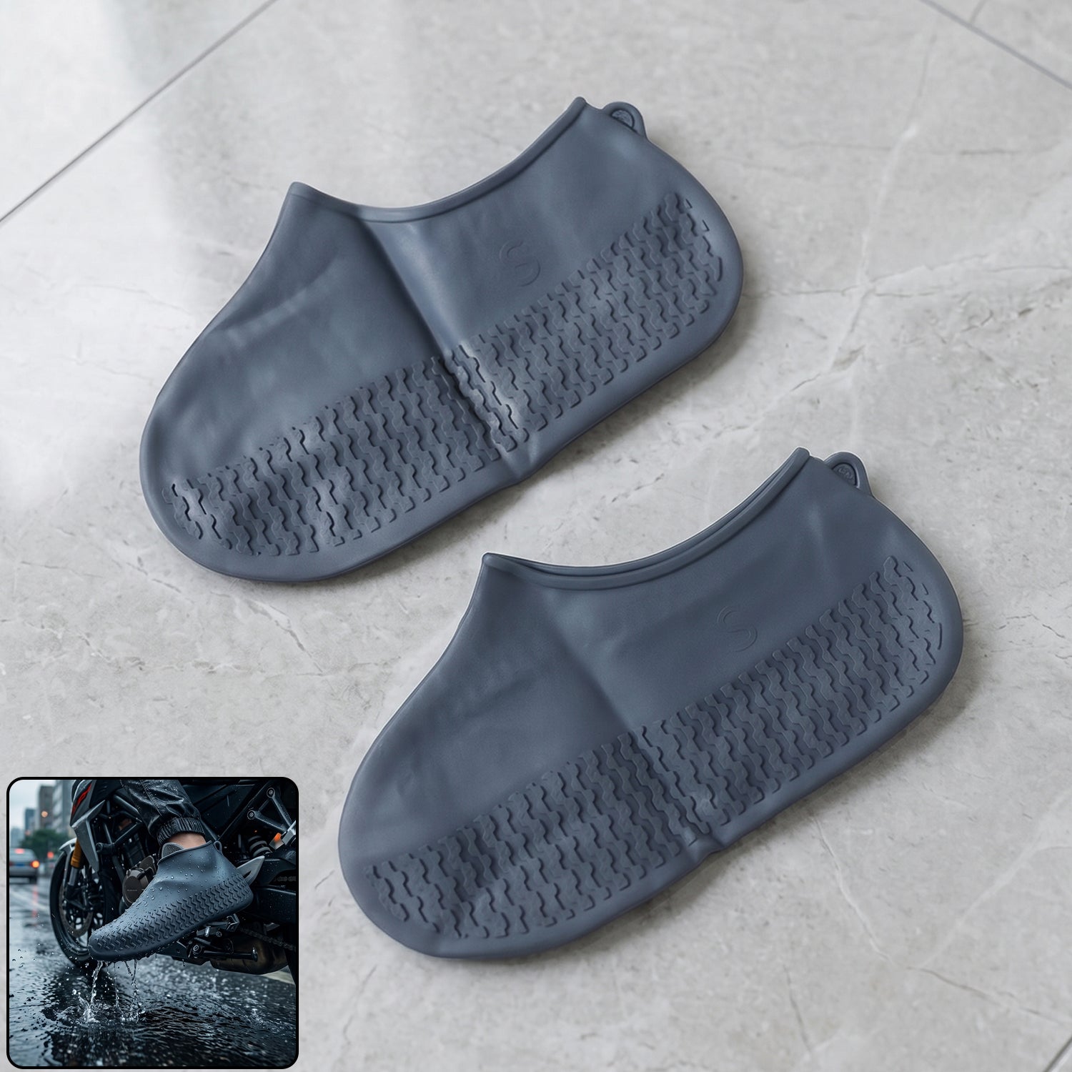 Waterproof Silicone Rain Shoe Cover 22 Cm Small Anti Slip Reusable (1 Pair)