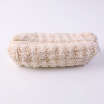 Wukusy premium soft multipurpose zipper pouch bag with a zipper closure, shown in a neutral color on a plain background.