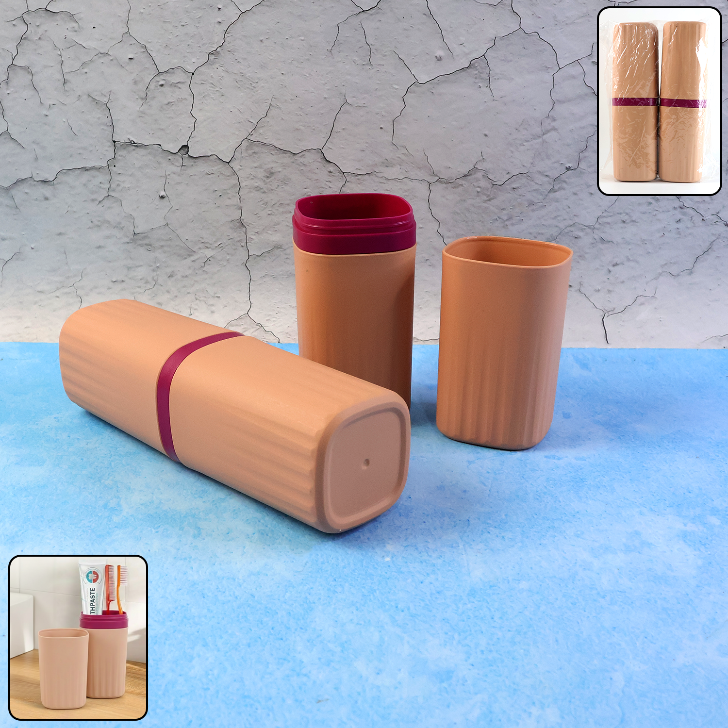 Wukusy plastic hygienic toothbrush travel case, portable and two-piece, designed to keep toothbrushes clean and protected during travel.