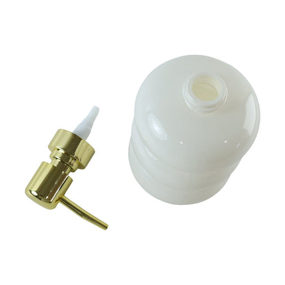 Wukusy glass liquid soap dispenser bottle with gold pump, refillable and elegant for bathroom or kitchen use