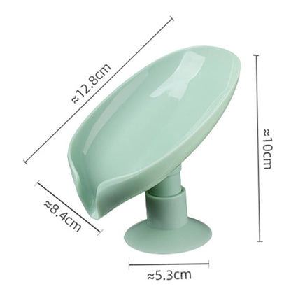 Plastic Leaf Suction Cup Soap Holder  Wall-mounted Bathroom Organizer