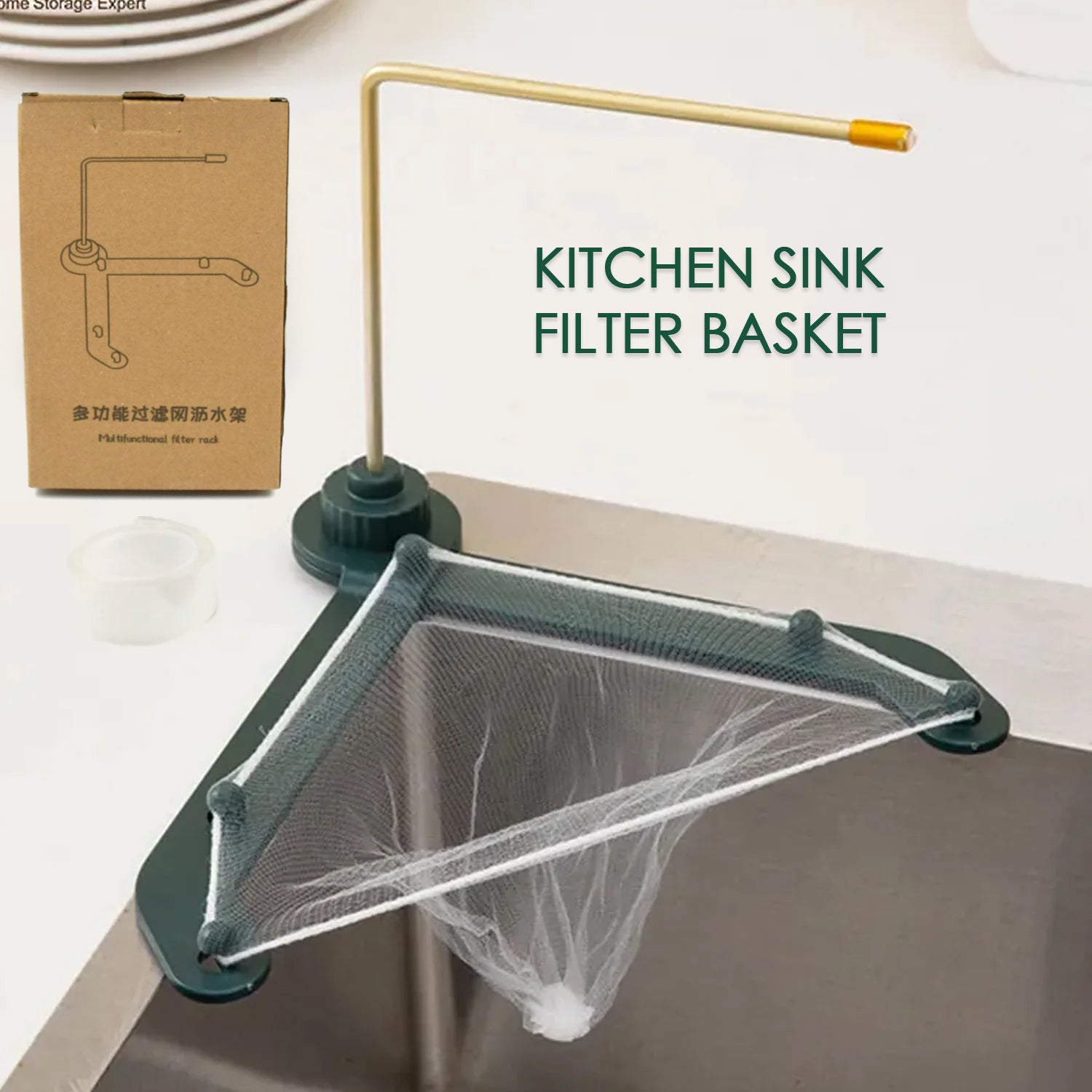 Wukusy kitchen sink filter basket for food residue, hair, and paper scraps, practical sink strainer for kitchen use.
