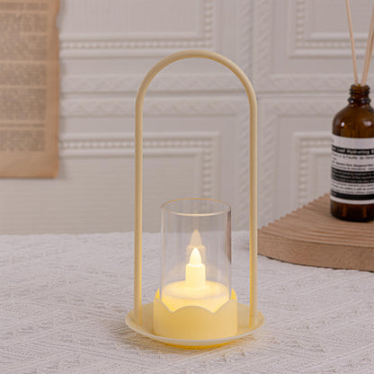 Set of six Wukusy Big Wind Light flameless LED candles for home decor, featuring realistic flickering flames and decorative style.