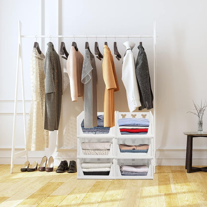 Wukusy 3-layer stackable storage cart with foldable design, featuring baskets for kitchen, pantry, closet, or laundry organization.