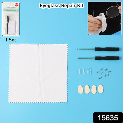 Wukusy travel eyeglass repair kit with small screwdrivers, screws, and tools for on-the-go eyeglass repair.
