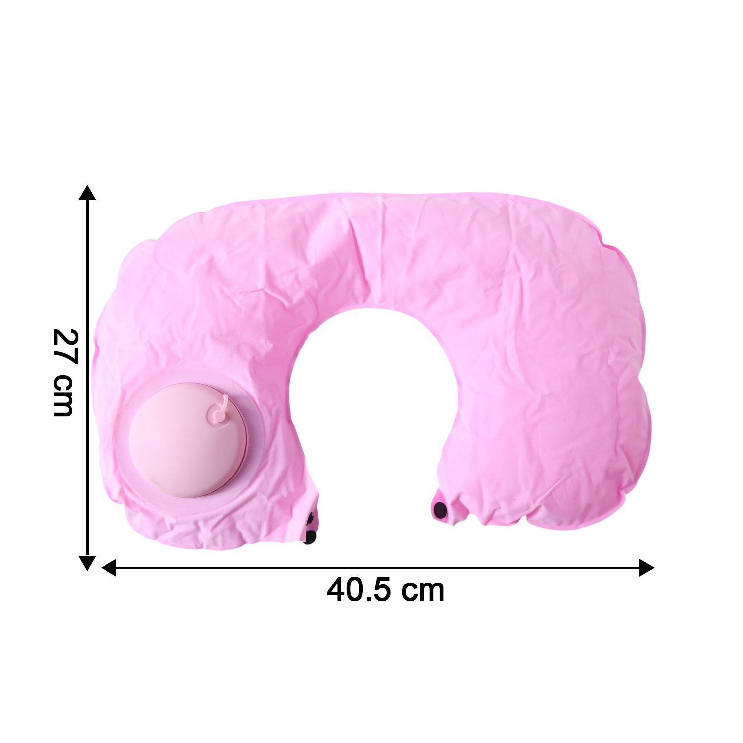 Wukusy inflatable travel neck pillow in gray, designed for comfortable support during flights or travel.