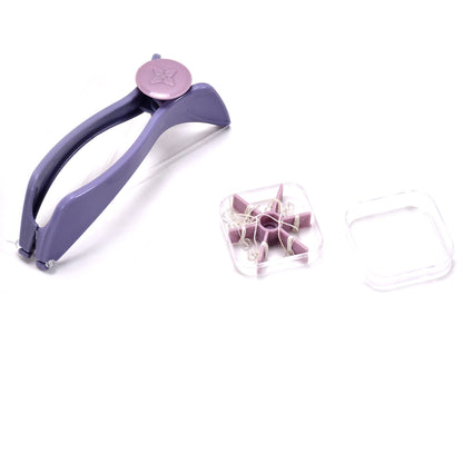 Wukusy Slique painless eyebrow, upper lips, face and body hair removal threading and shaver system kit with manual tweezer machine