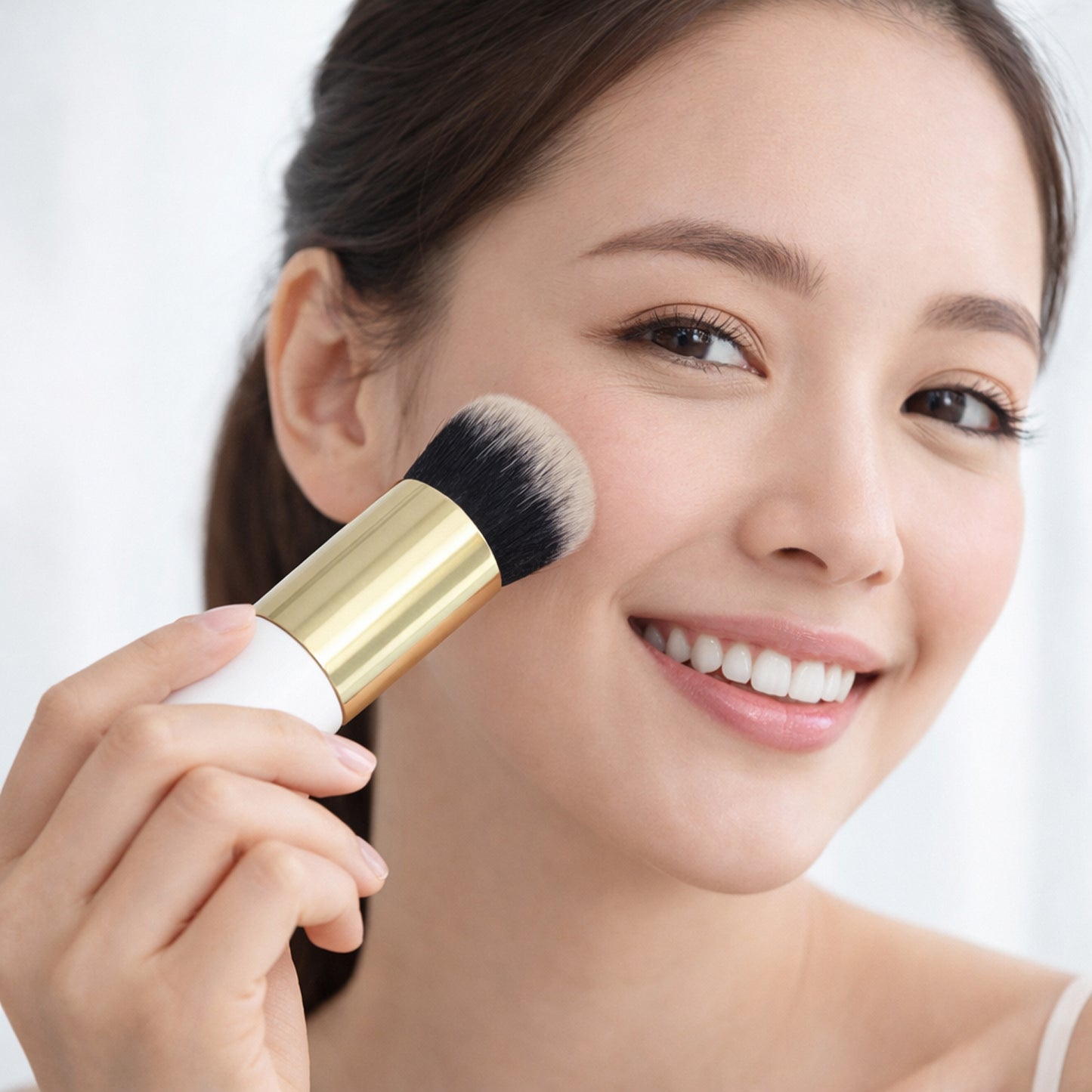 Wukusy professional makeup face brush with soft bristles, ideal for applying foundation and blending makeup smoothly.