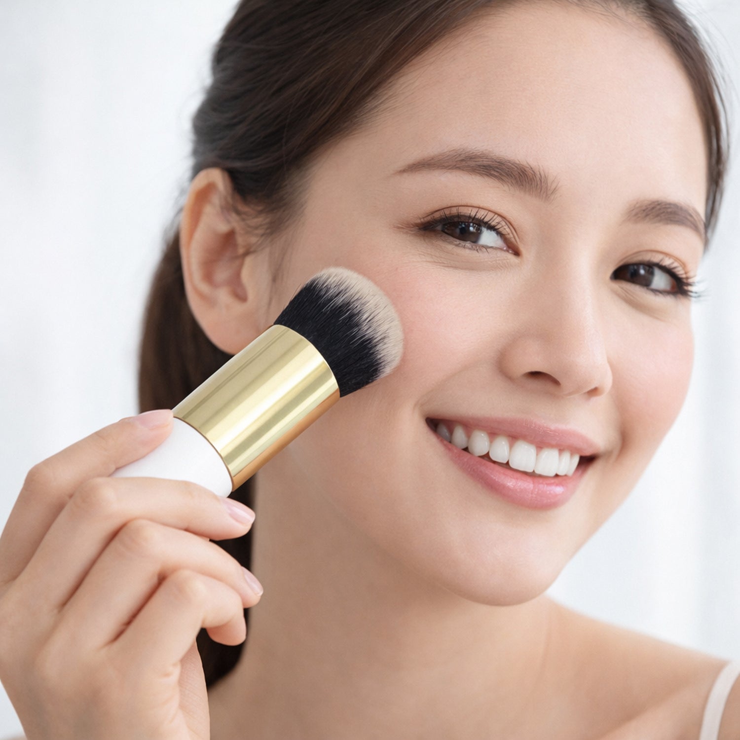Wukusy professional makeup face brush with soft bristles, ideal for applying foundation and blending makeup smoothly.