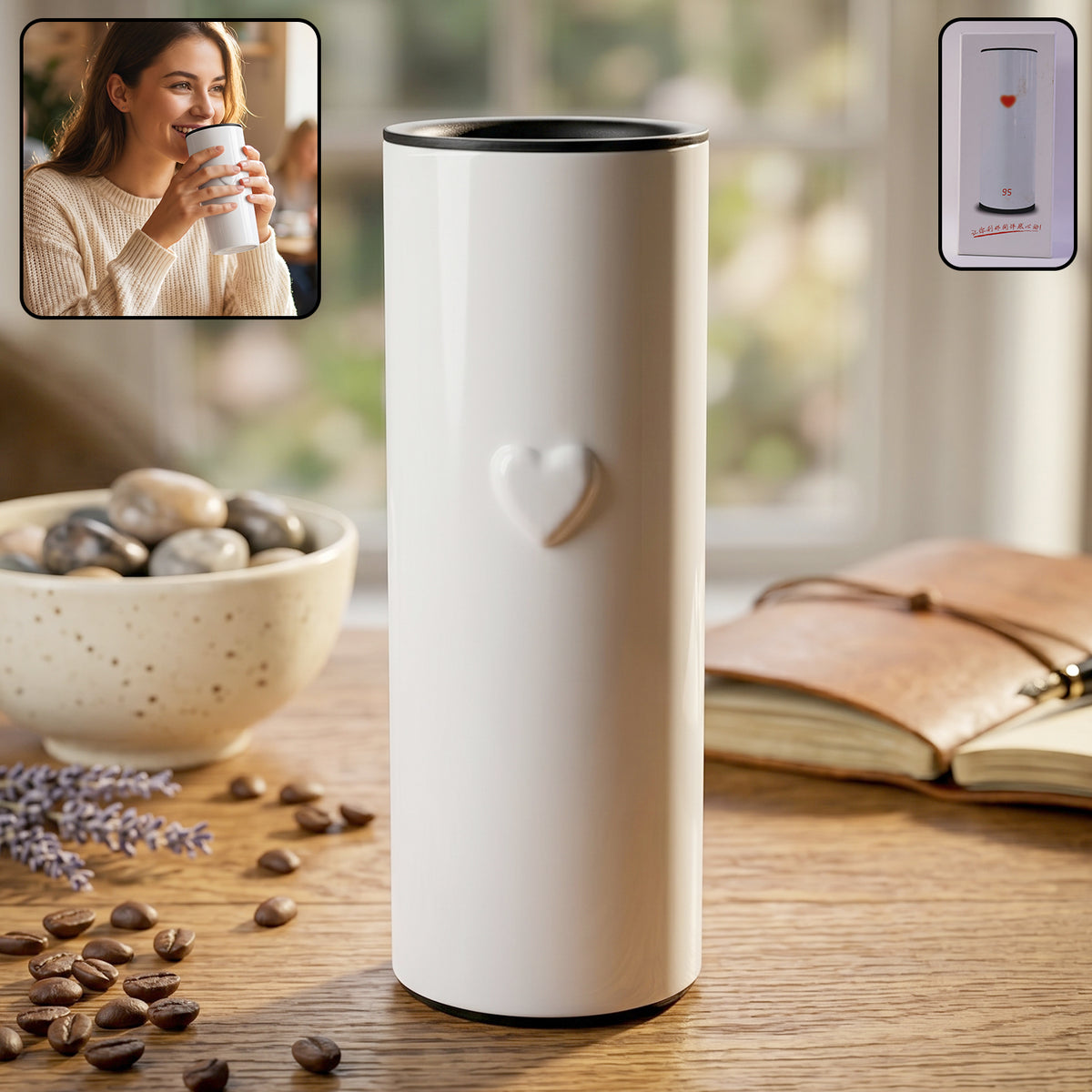 Temperature Display Travel Tumbler  Smart Insulated Water Bottle