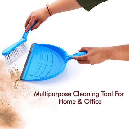 Wukusy 2314 Dustpan set with long handle and brush, multipurpose dust collector and sweeping tool for home cleaning tasks.